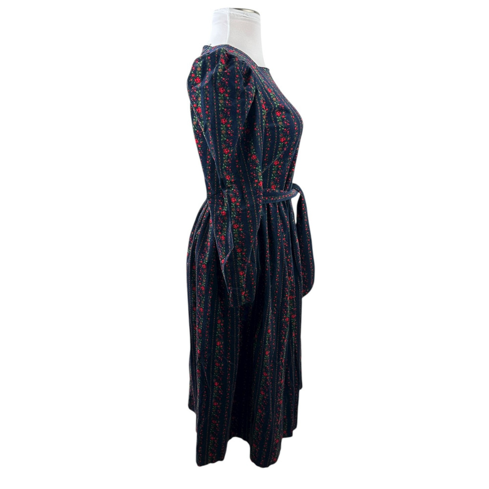 Vintage Laura Ashley Corduroy Square Neck Puff Sleeve Dress Cottagecore Prairie - Picture 8 of 16